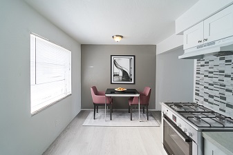 University Club apartments- kitchen and dining area