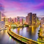 Atmosphere picture - Miami, Florida, USA skyline on Biscayne Bay.