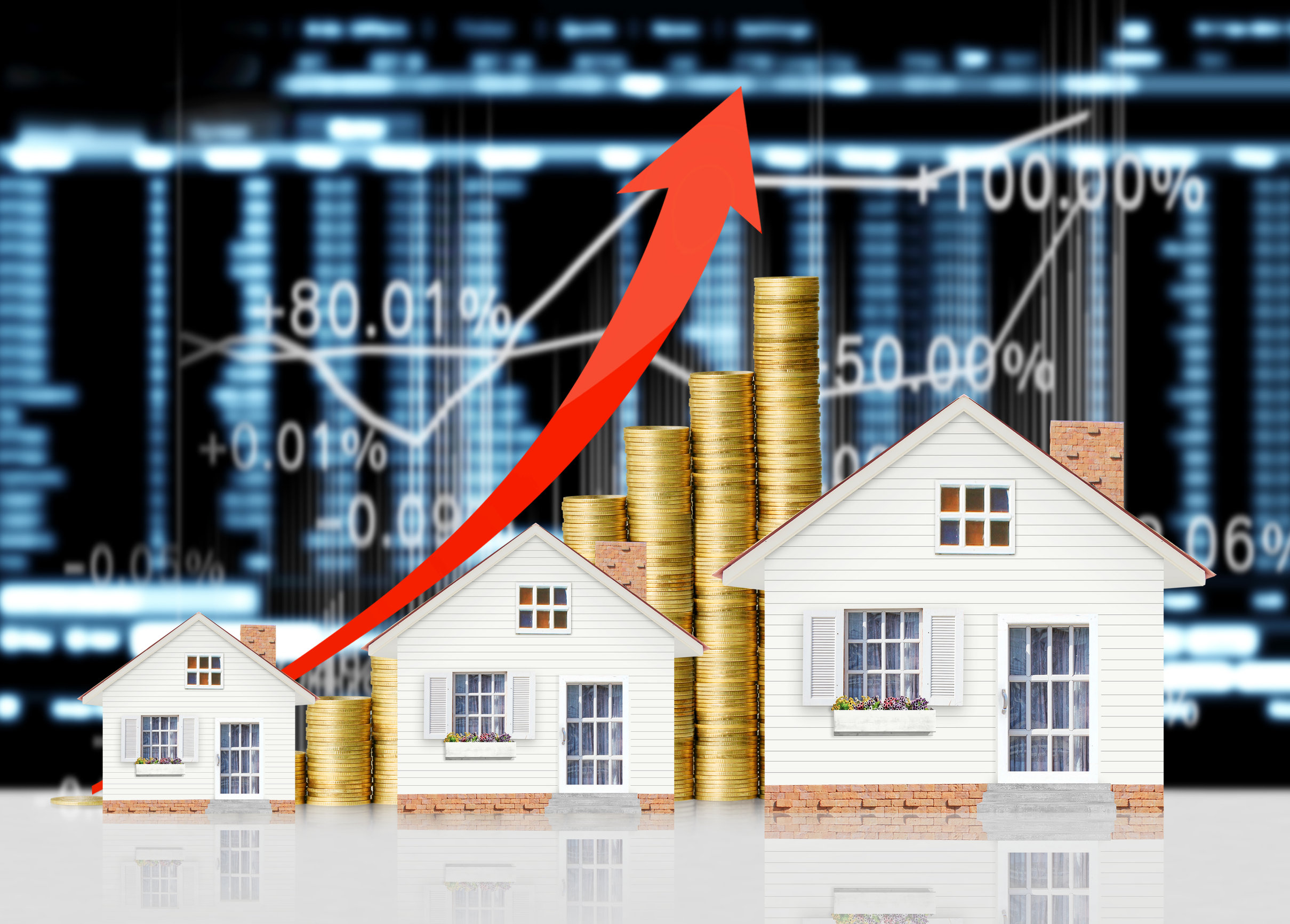 Atmosphere picture stating houseing price go up