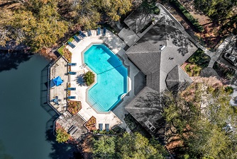 Northlake apartments - swimming pool view from drone