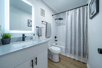 Bathroom at Northlake apartments Jacksonville